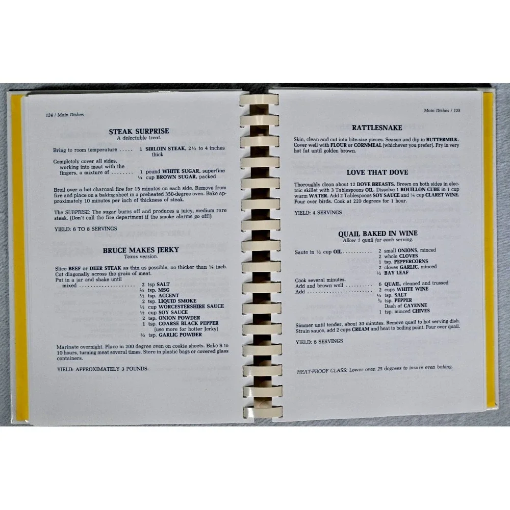 1983 Calf Fries to Caviar Texas Cookbook Janel Franklin Spiral Bound